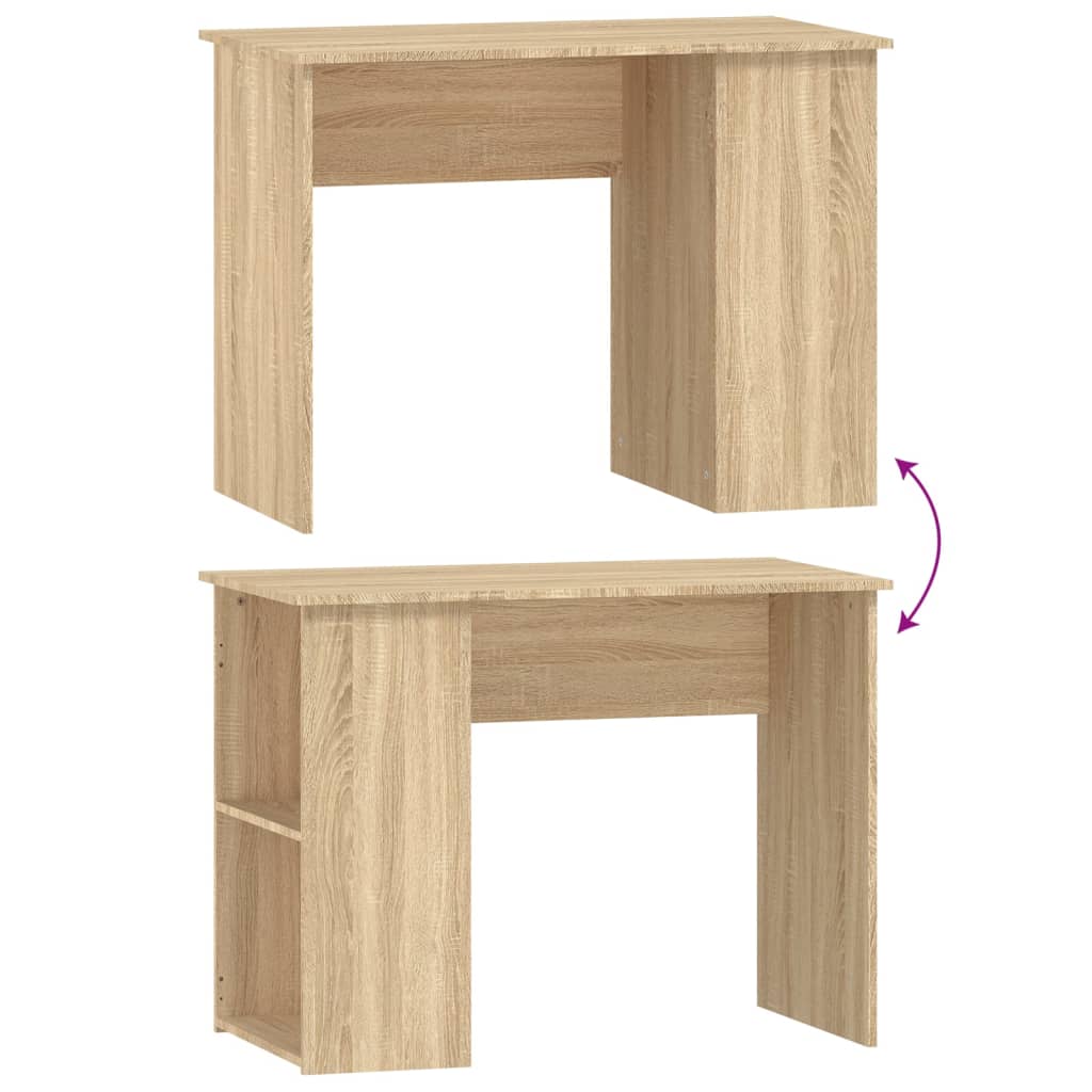 Bureau 100x55x75 cm bewerkt hout sonoma eikenkleurig is nu te koop bij PeponiXL, paradijselijk wonen!