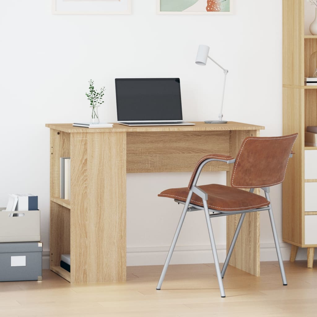 Bureau 100x55x75 cm bewerkt hout sonoma eikenkleurig is nu te koop bij PeponiXL, paradijselijk wonen!
