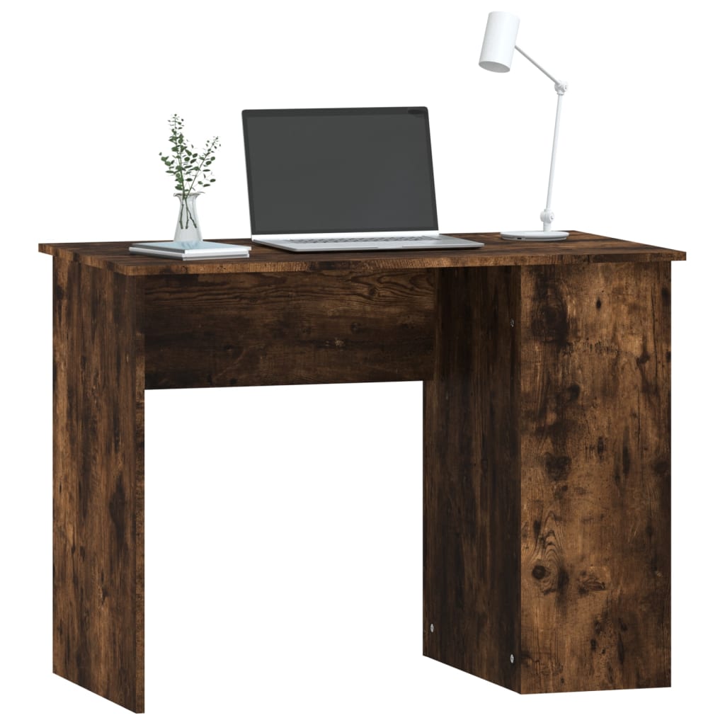Bureau 100x55x75 cm bewerkt hout gerookt eikenkleurig is nu te koop bij PeponiXL, paradijselijk wonen!
