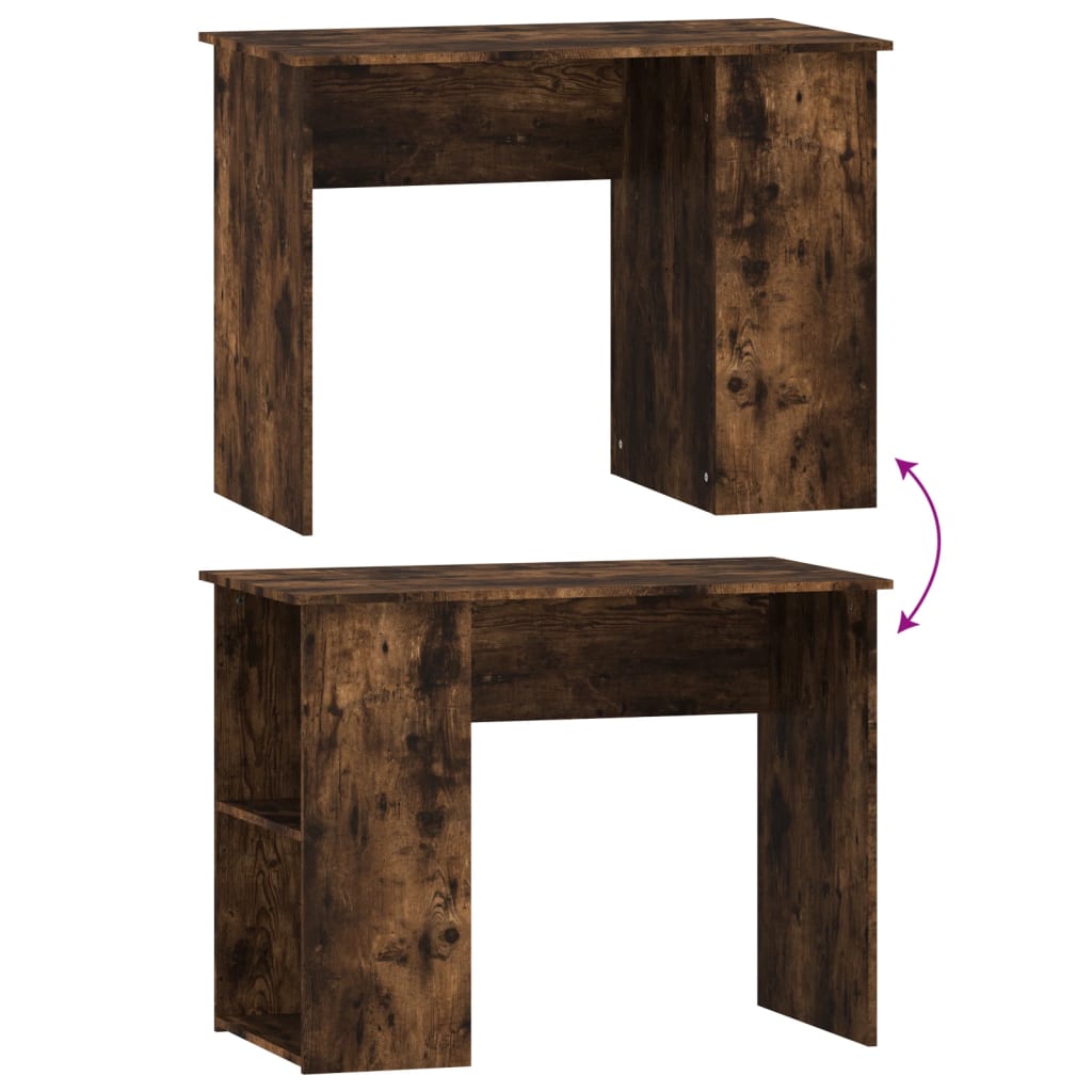 Bureau 100x55x75 cm bewerkt hout gerookt eikenkleurig is nu te koop bij PeponiXL, paradijselijk wonen!