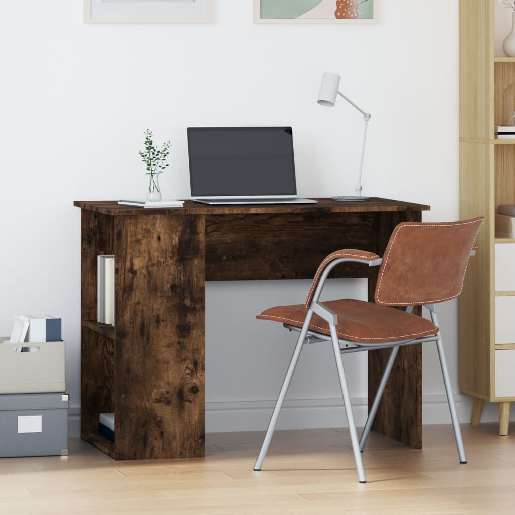 Bureau 100x55x75 cm bewerkt hout gerookt eikenkleurig is nu te koop bij PeponiXL, paradijselijk wonen!