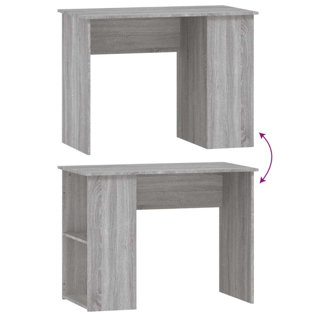 Bureau 100x55x75 cm bewerkt hout grijs sonoma eikenkleurig is nu te koop bij PeponiXL, paradijselijk wonen!