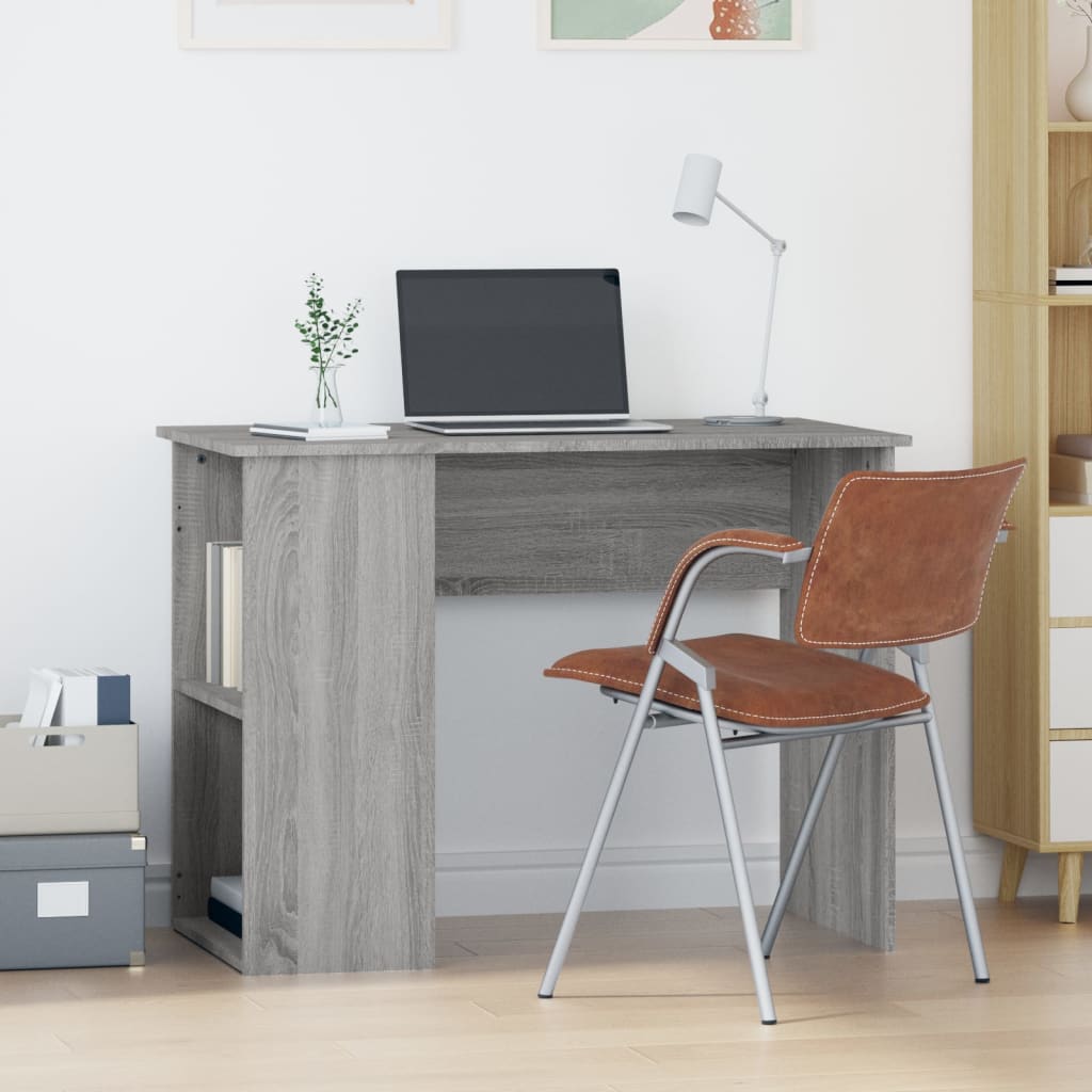 Bureau 100x55x75 cm bewerkt hout grijs sonoma eikenkleurig is nu te koop bij PeponiXL, paradijselijk wonen!