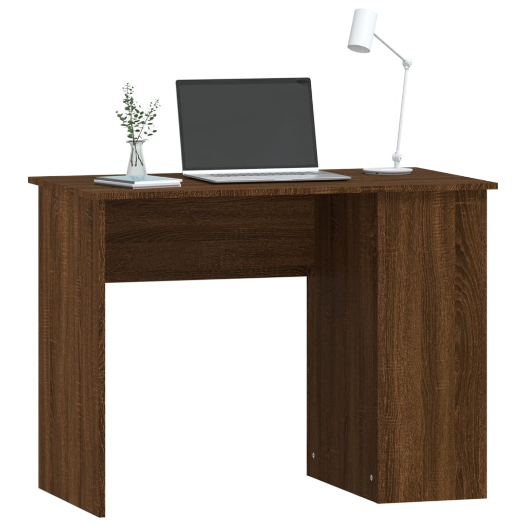 Bureau 100x55x75 cm bewerkt hout bruin eikenkleur is nu te koop bij PeponiXL, paradijselijk wonen!