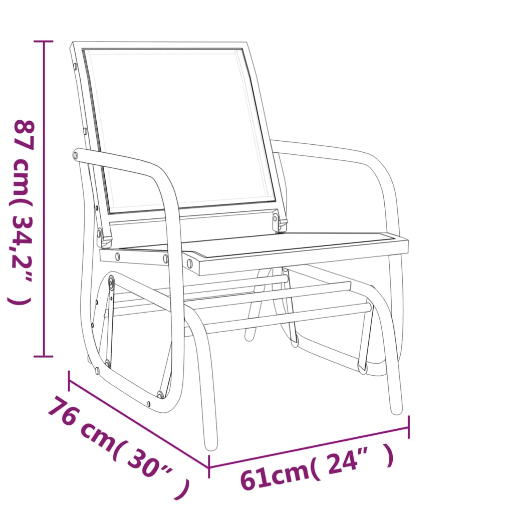 3-delige Loungeset schommel aluminium textileen zwart is nu te koop bij PeponiXL, paradijselijk wonen!