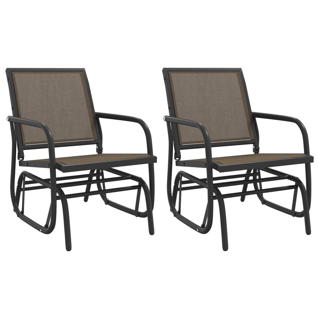 3-delige Loungeset schommel aluminium textileen zwart