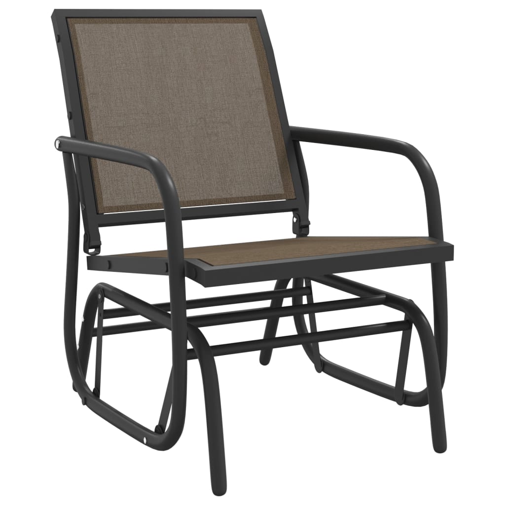 3-delige Loungeset schommel aluminium textileen zwart