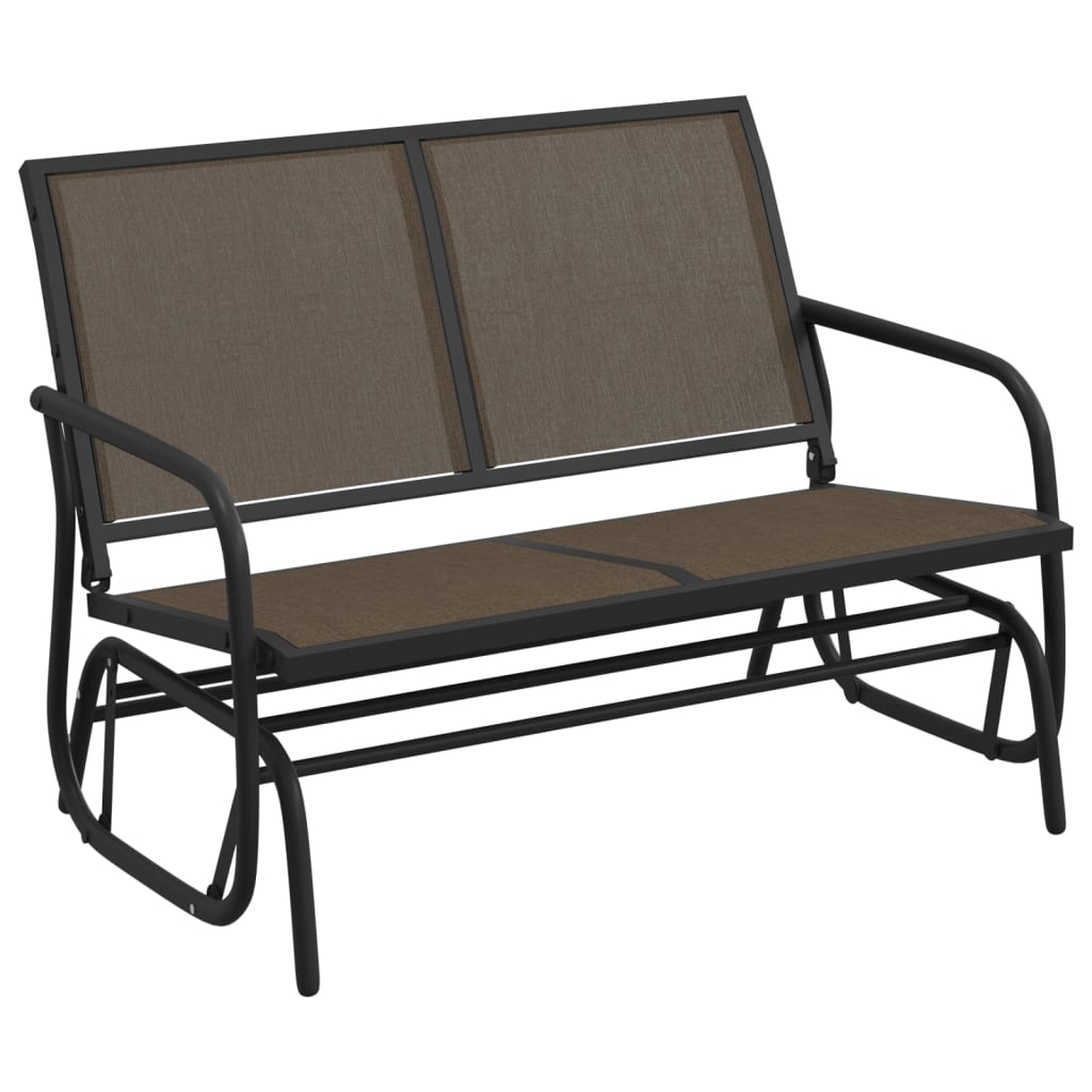 3-delige Loungeset schommel aluminium textileen zwart