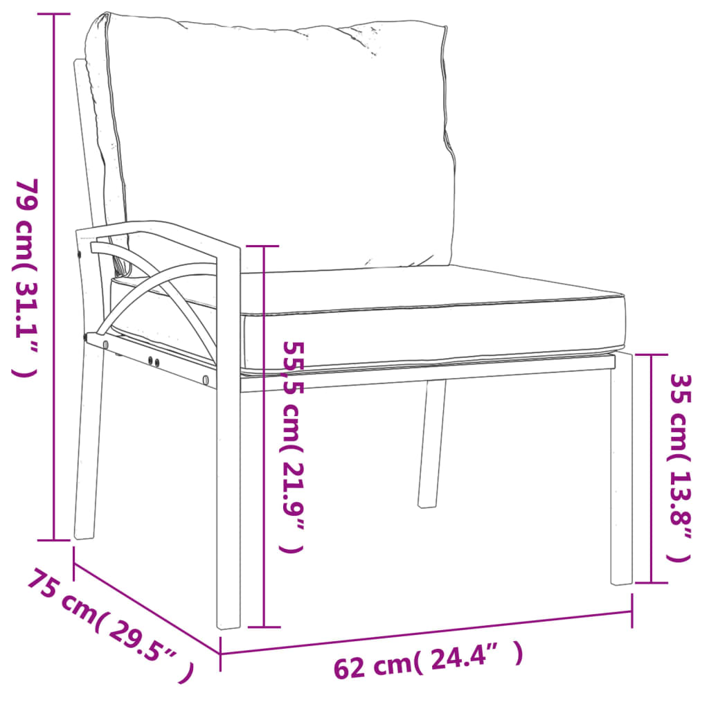 7-delige Loungeset met kussens staal grijs is nu te koop bij PeponiXL, paradijselijk wonen!