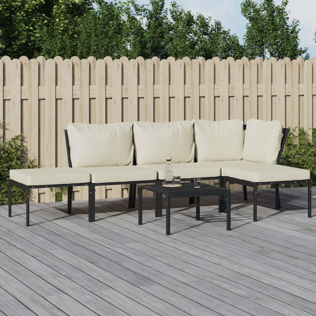 6-delige Loungeset met zandkleurige kussens staal is nu te koop bij PeponiXL, paradijselijk wonen!