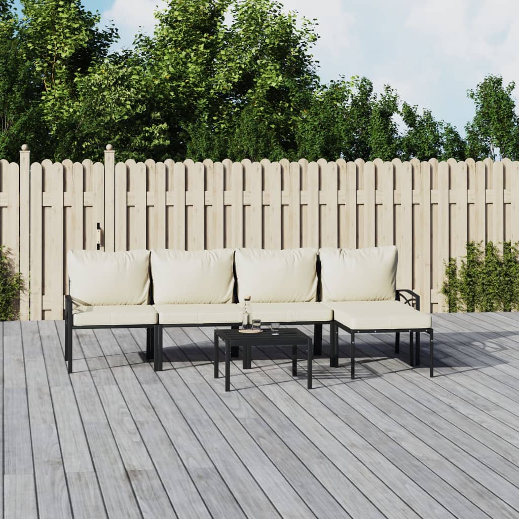 6-delige Loungeset met zandkleurige kussens staal is nu te koop bij PeponiXL, paradijselijk wonen!