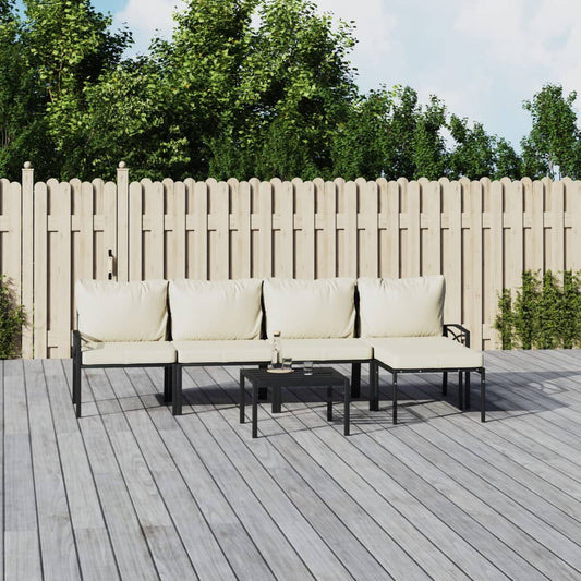 6-delige Loungeset met zandkleurige kussens staal is nu te koop bij PeponiXL, paradijselijk wonen!