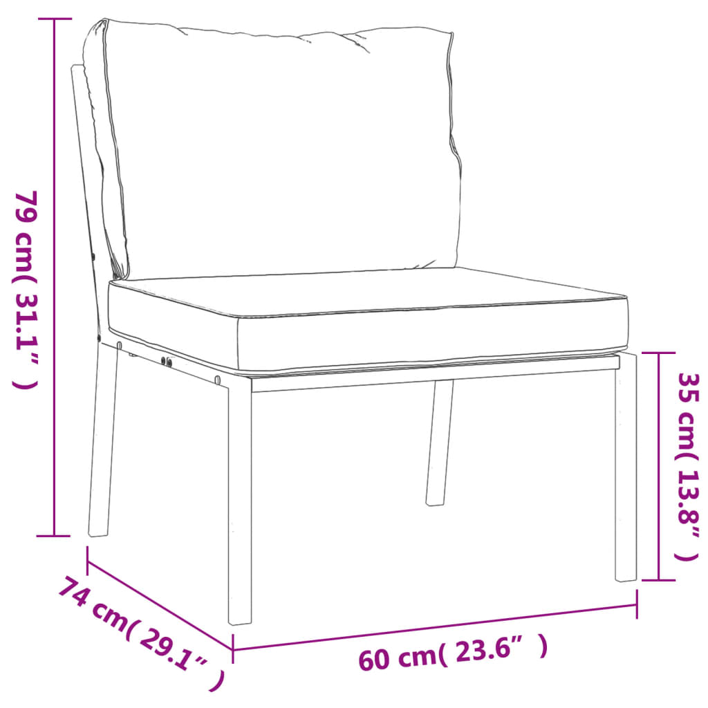 5-delige Loungeset met zandkleurige kussens staal is nu te koop bij PeponiXL, paradijselijk wonen!