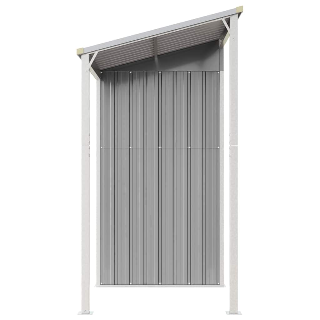 Tuinhuis met verlengd dak lichtgrijs 277x107x181 cm staal is nu te koop bij PeponiXL, paradijselijk wonen!