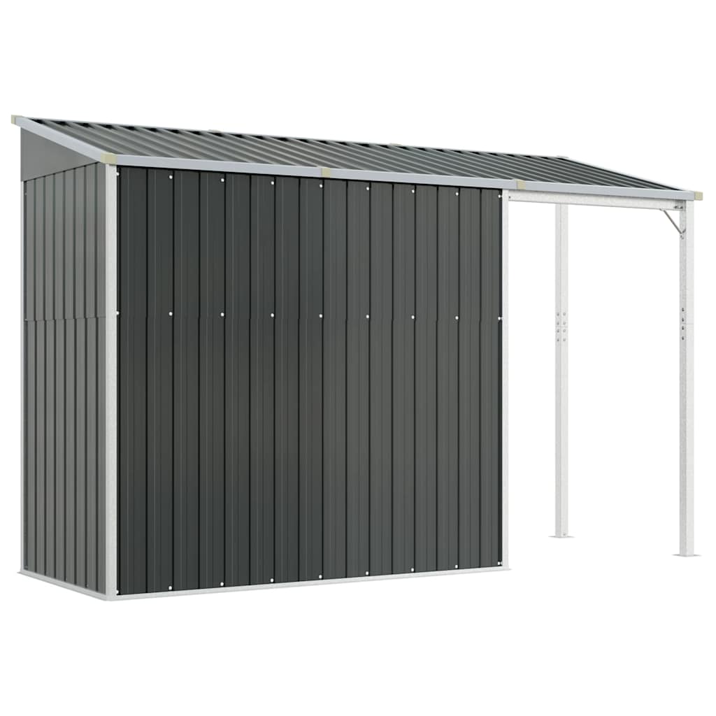 Tuinschuur met verlengd dak 277x107x181 cm staal antraciet is nu te koop bij PeponiXL, paradijselijk wonen!