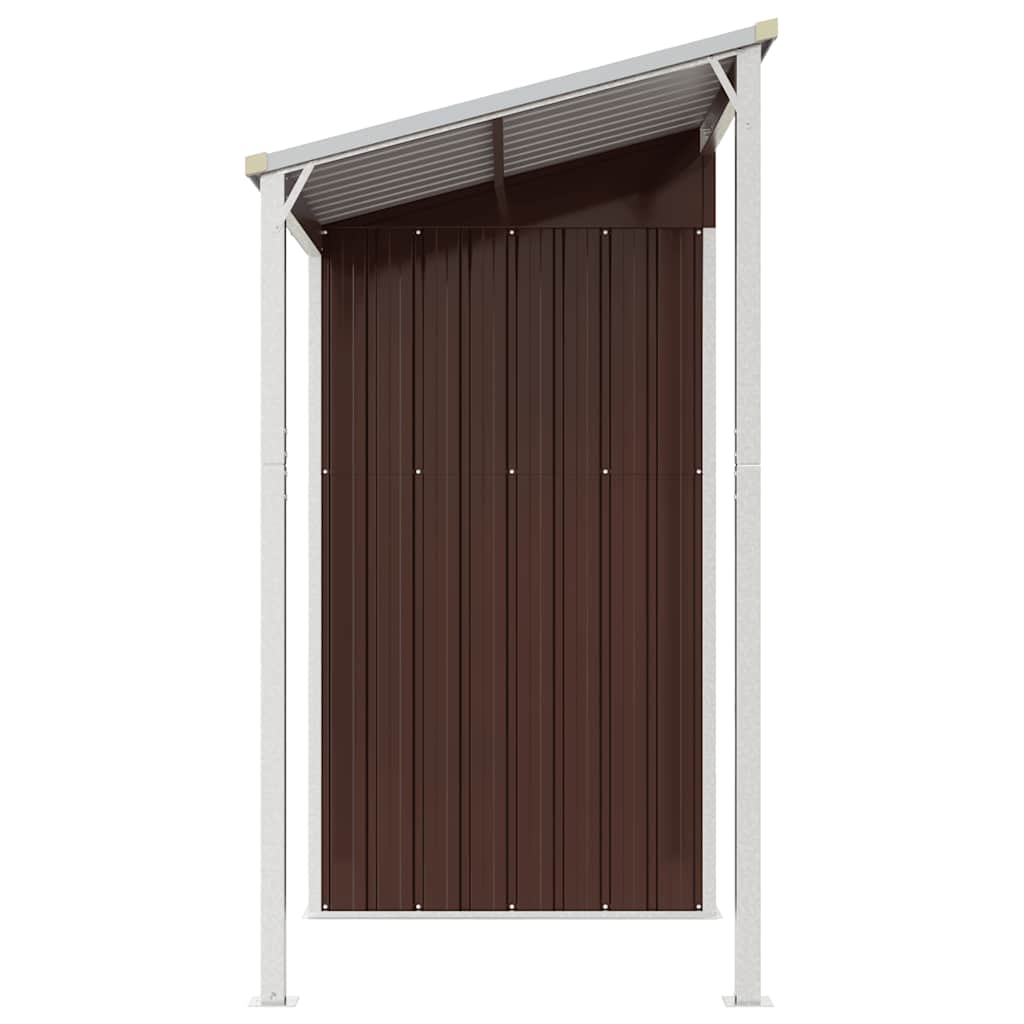 Tuinschuur met verlengd dak 277x107x181 cm staal bruin is nu te koop bij PeponiXL, paradijselijk wonen!