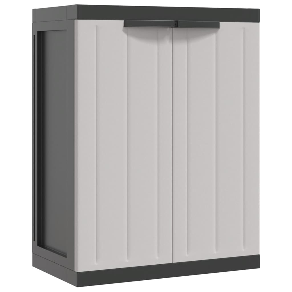 Tuinkast 65x37x85 cm polypropeen grijs en zwart is nu te koop bij PeponiXL, paradijselijk wonen!