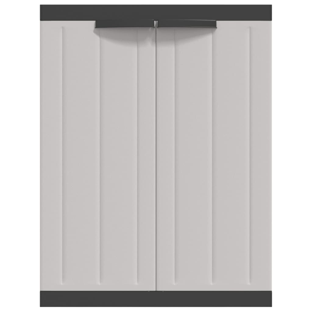 Tuinkast 65x37x85 cm polypropeen grijs en zwart is nu te koop bij PeponiXL, paradijselijk wonen!