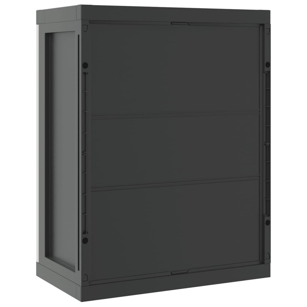Tuinkast 65x37x85 cm polypropeen grijs en zwart is nu te koop bij PeponiXL, paradijselijk wonen!