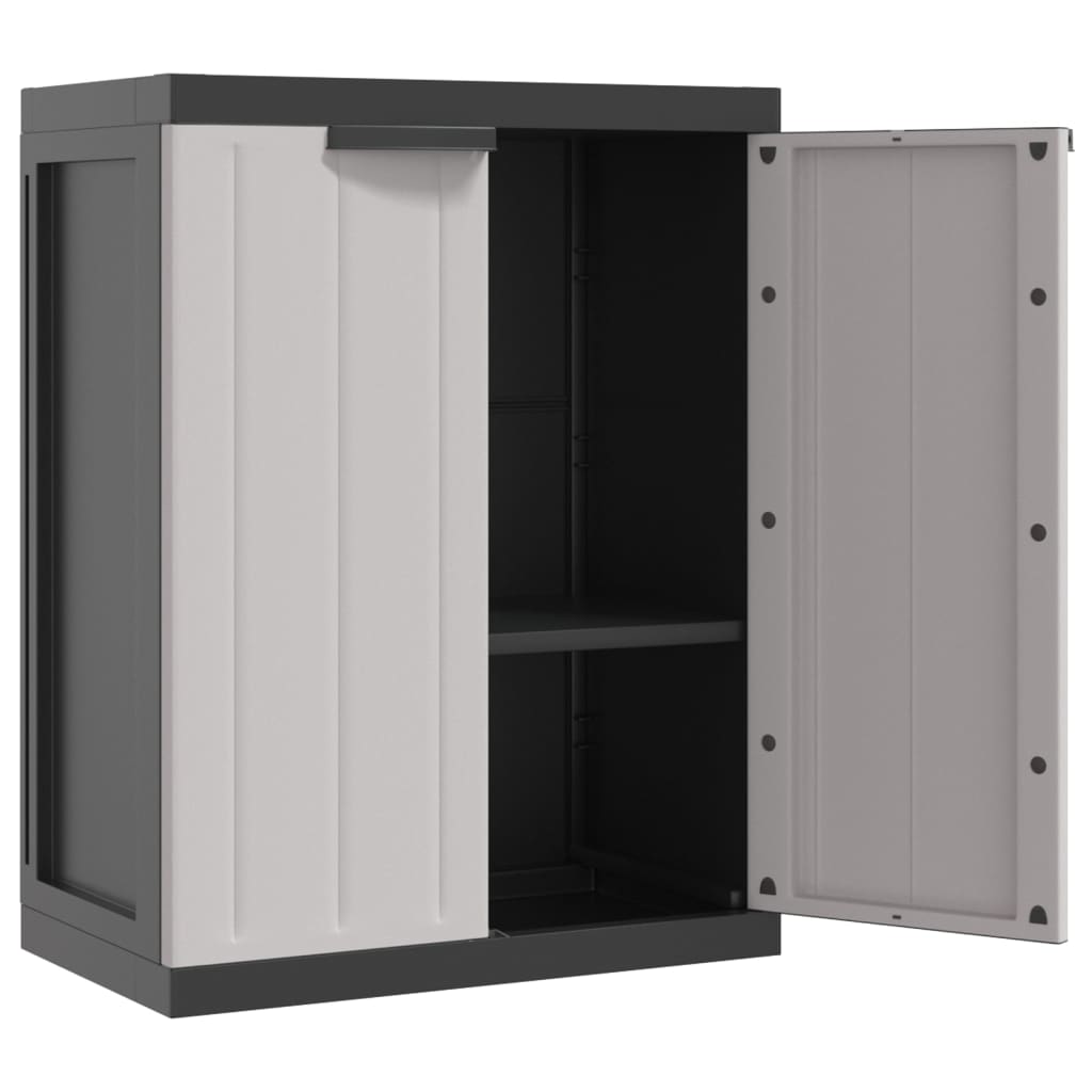 Tuinkast 65x37x85 cm polypropeen grijs en zwart is nu te koop bij PeponiXL, paradijselijk wonen!
