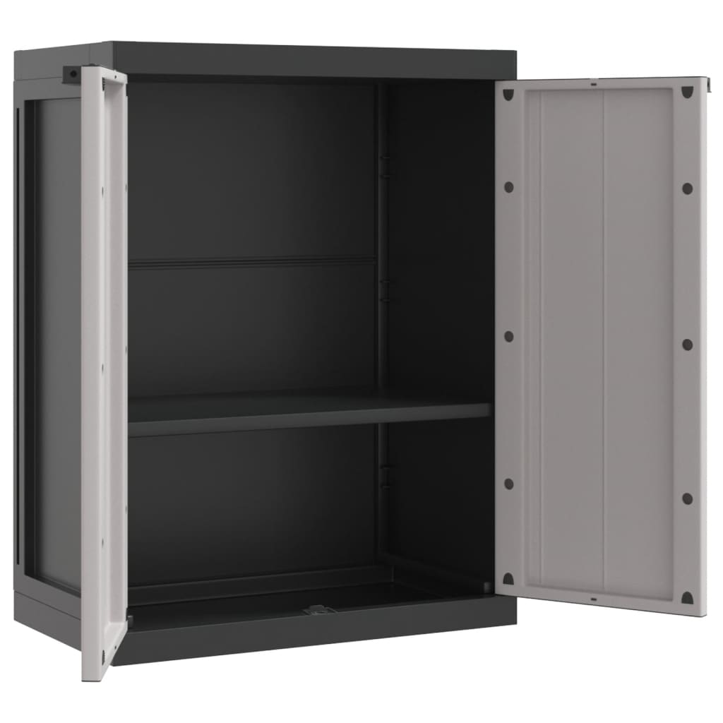 Tuinkast 65x37x85 cm polypropeen grijs en zwart is nu te koop bij PeponiXL, paradijselijk wonen!