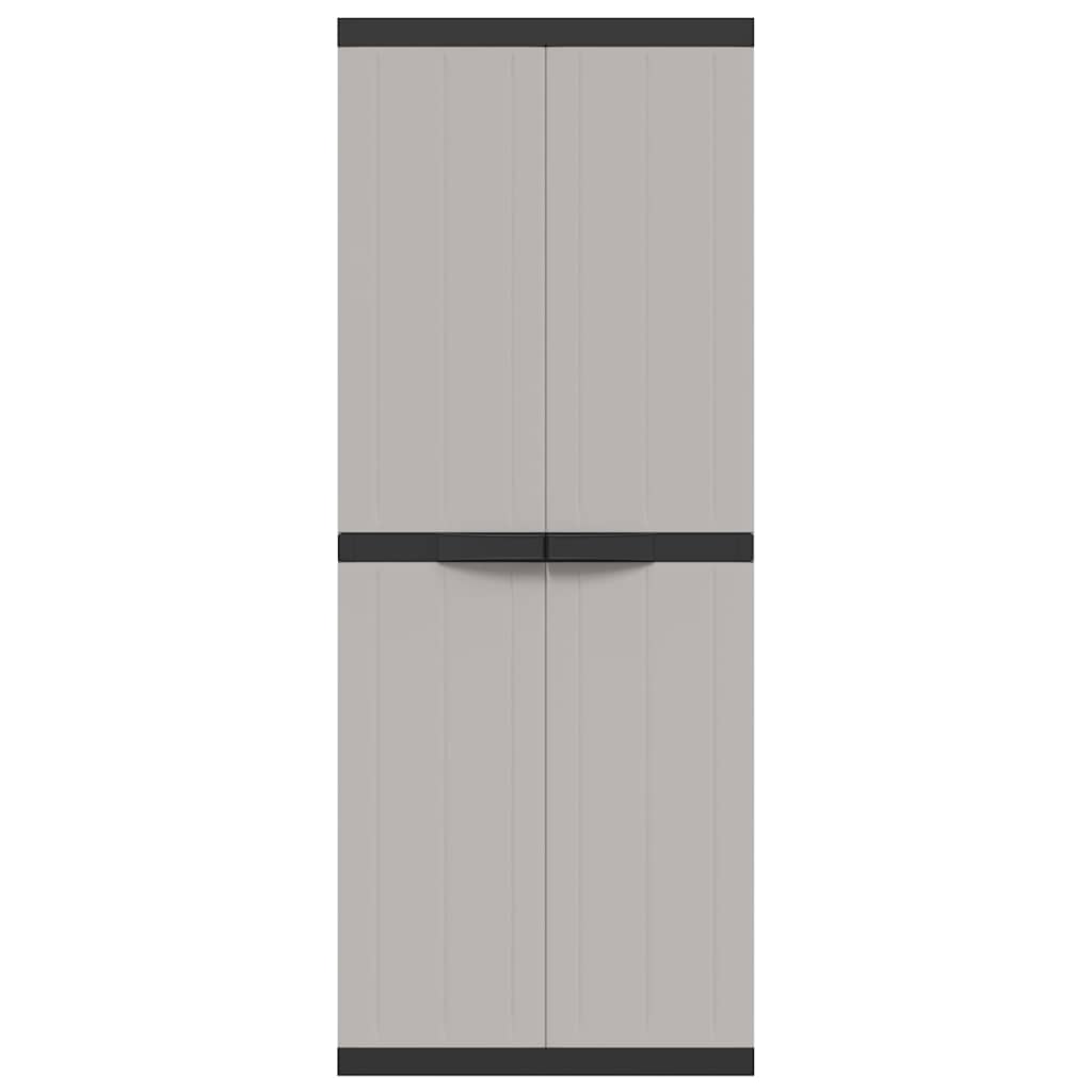 Tuinkast 65x37x165 cm polypropeen grijs en zwart is nu te koop bij PeponiXL, paradijselijk wonen!