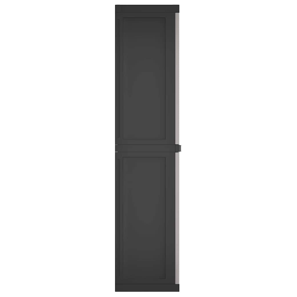 Tuinkast 65x37x165 cm polypropeen grijs en zwart is nu te koop bij PeponiXL, paradijselijk wonen!