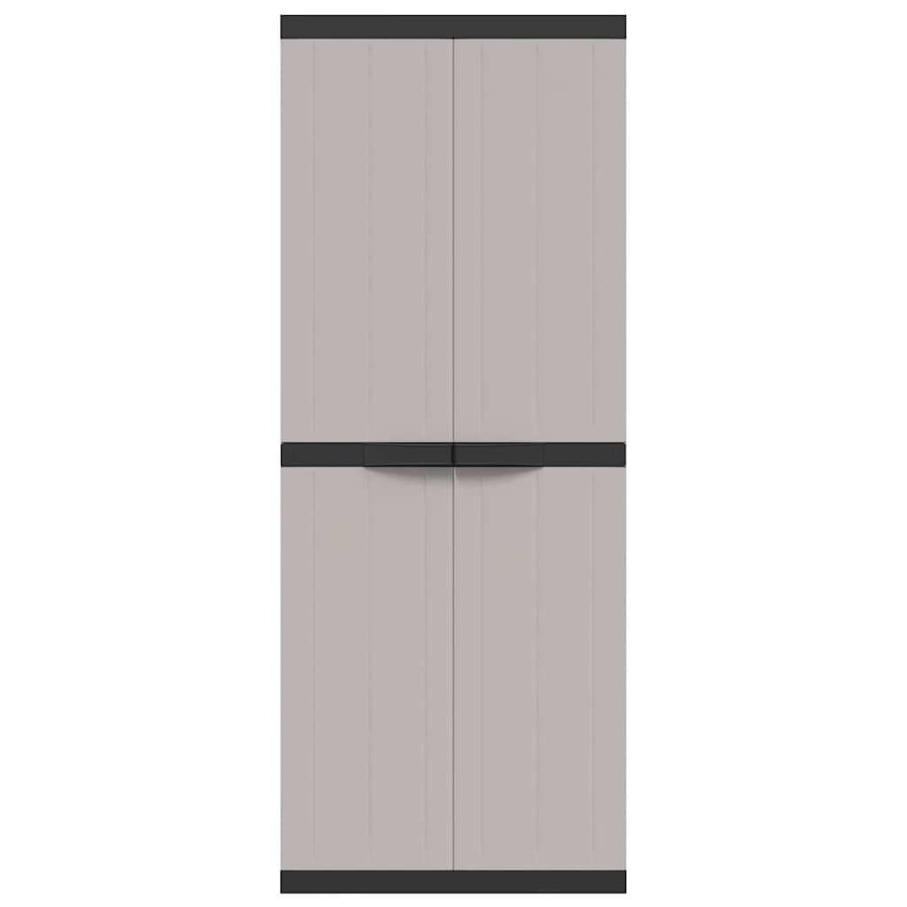 Tuinkast 65x37x165 cm polypropeen grijs en zwart is nu te koop bij PeponiXL, paradijselijk wonen!