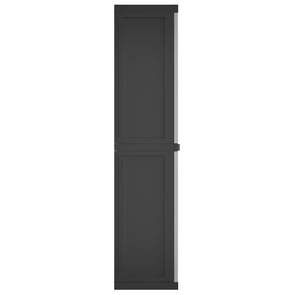 Tuinkast 65x37x165 cm polypropeen grijs en zwart is nu te koop bij PeponiXL, paradijselijk wonen!