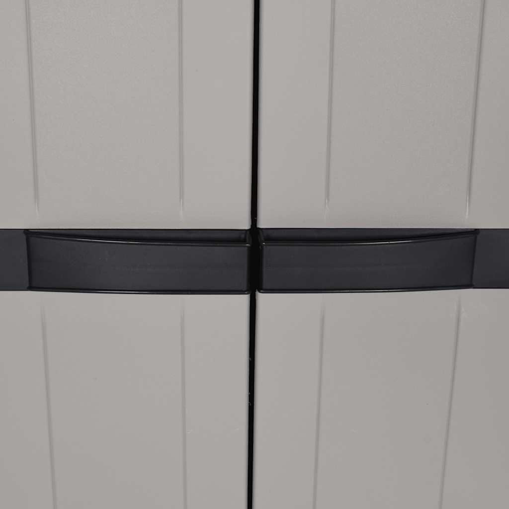 Tuinkast 65x37x165 cm polypropeen grijs en zwart is nu te koop bij PeponiXL, paradijselijk wonen!