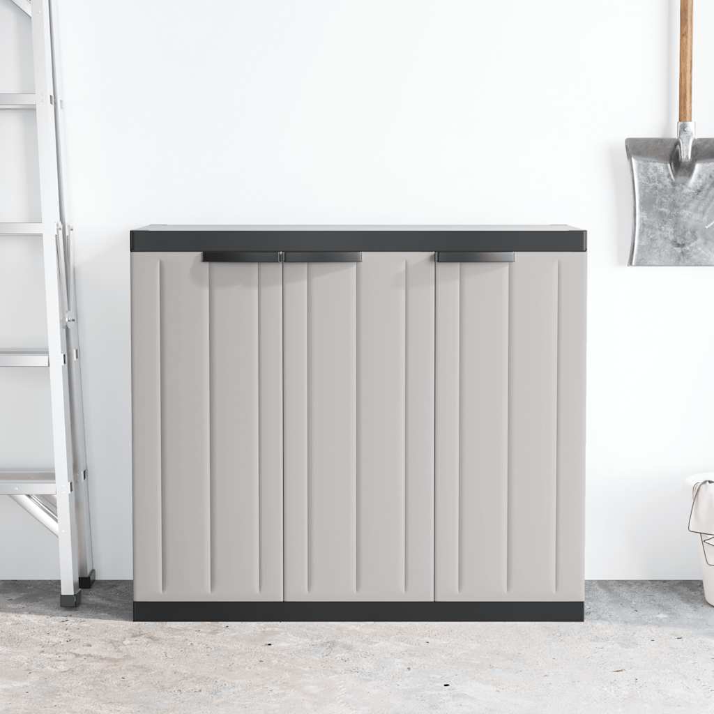 Tuinkast 97x37x85 cm polypropeen grijs en zwart