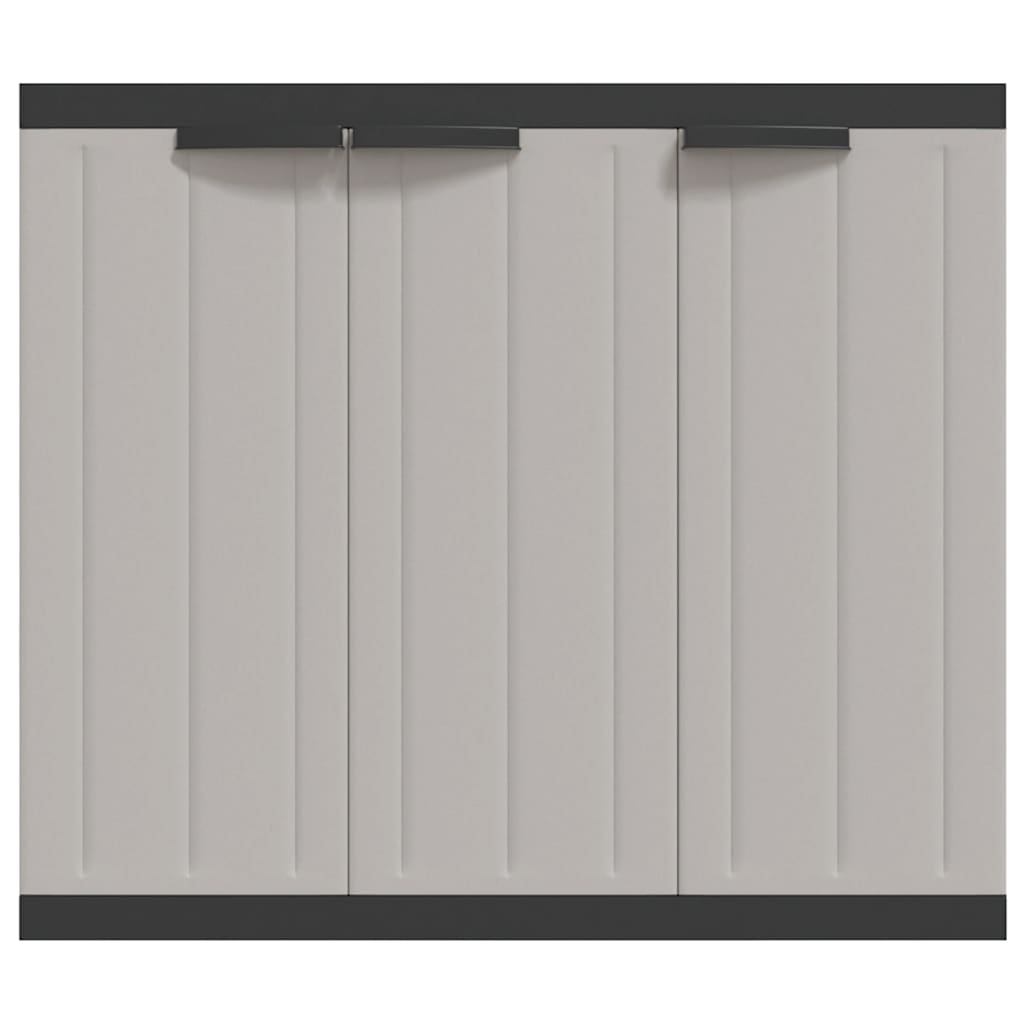 Tuinkast 97x37x85 cm polypropeen grijs en zwart