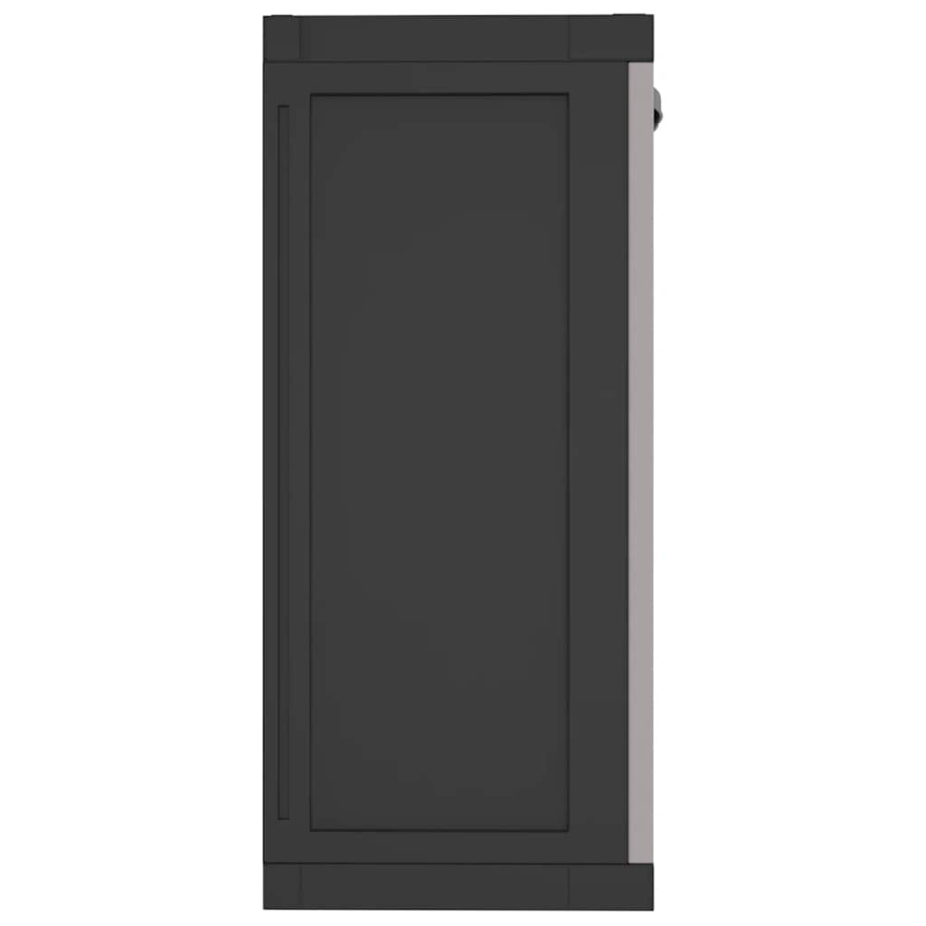 Tuinkast 97x37x85 cm polypropeen grijs en zwart