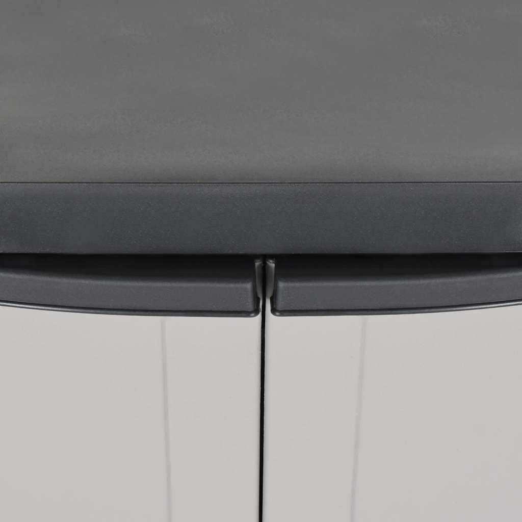 Tuinkast 97x37x85 cm polypropeen grijs en zwart