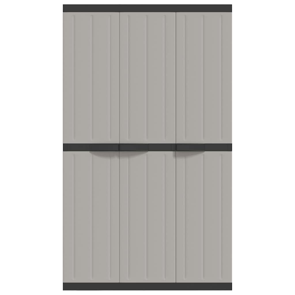 Tuinkast 97x37x165 cm polypropeen grijs en zwart is nu te koop bij PeponiXL, paradijselijk wonen!