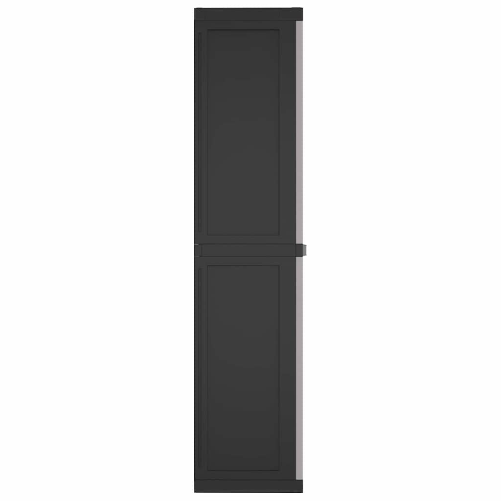 Tuinkast 97x37x165 cm polypropeen grijs en zwart is nu te koop bij PeponiXL, paradijselijk wonen!