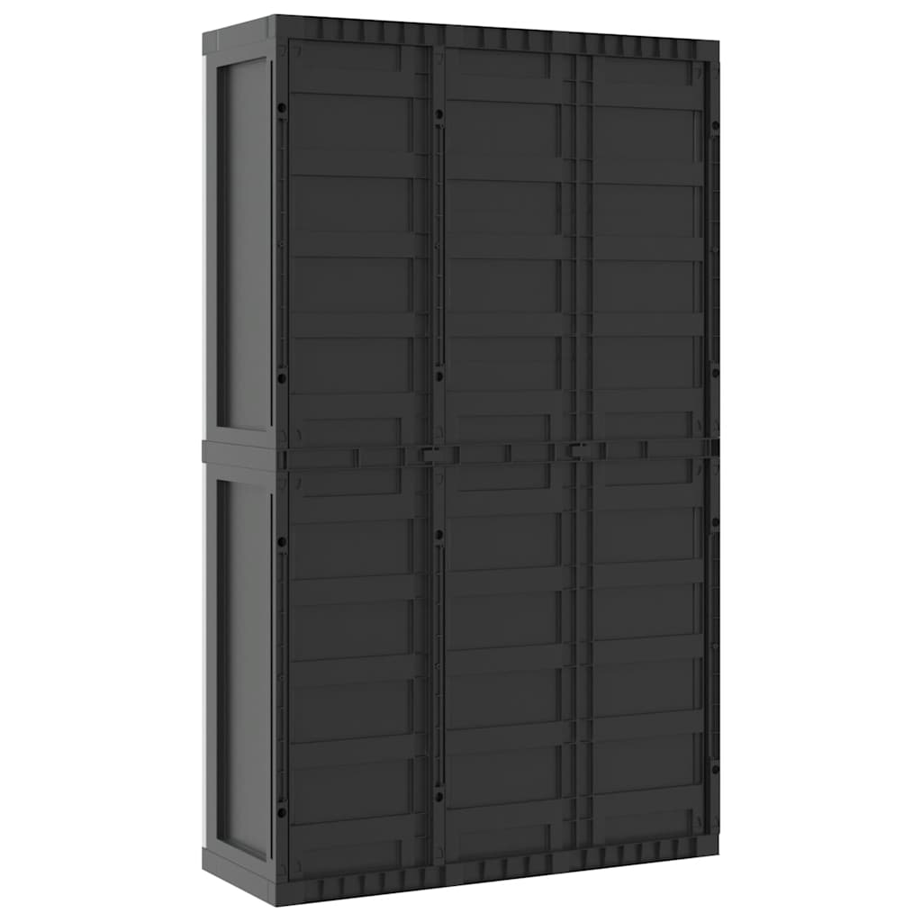 Tuinkast 97x37x165 cm polypropeen grijs en zwart is nu te koop bij PeponiXL, paradijselijk wonen!