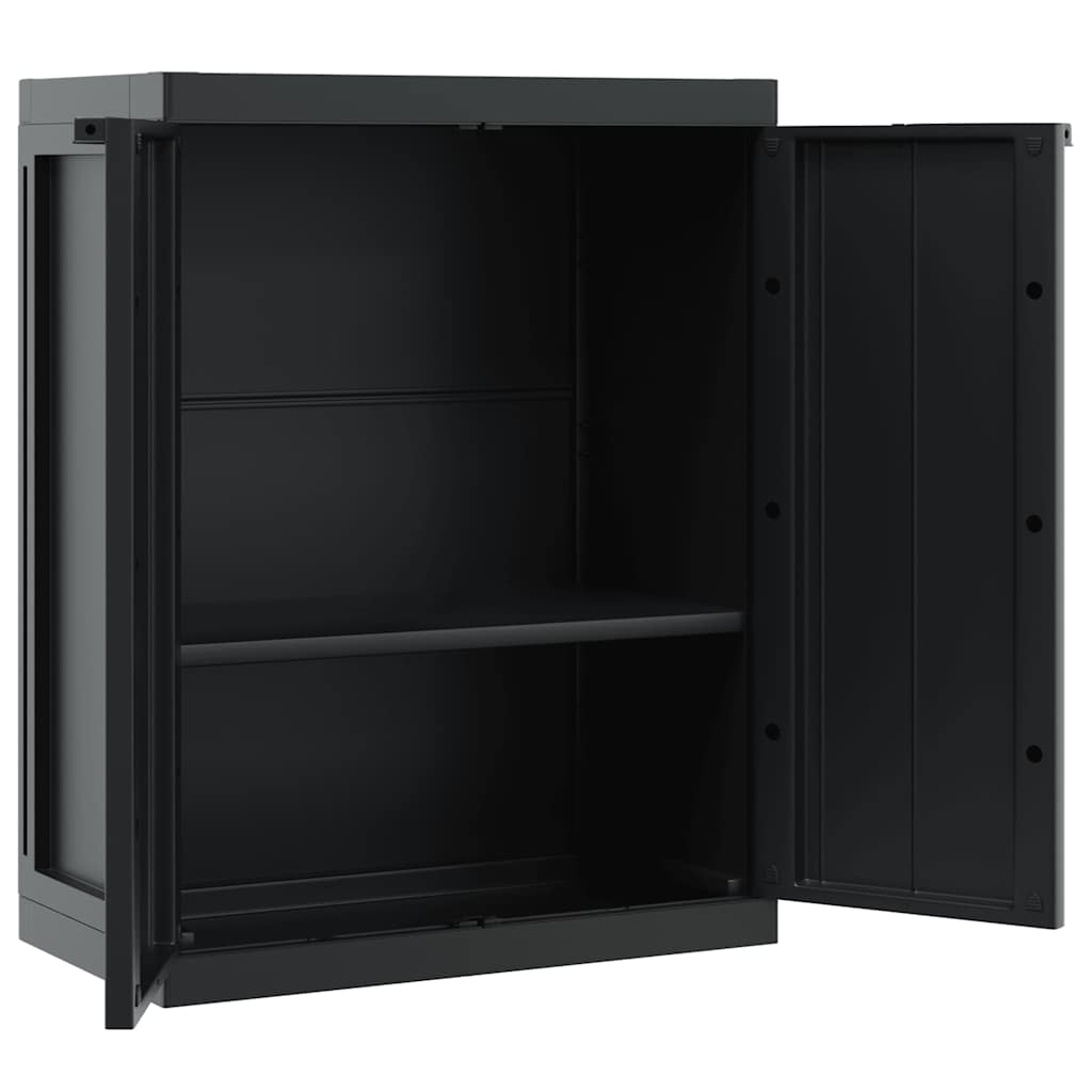 Tuinkast 65x37x85 cm polypropeen zwart is nu te koop bij PeponiXL, paradijselijk wonen!