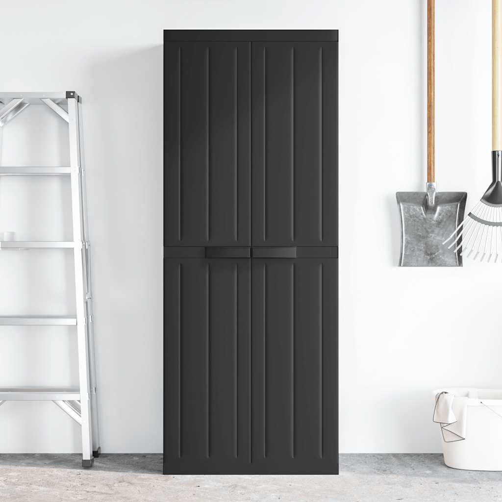 Tuinkast 65x37x165 cm polypropeen zwart is nu te koop bij PeponiXL, paradijselijk wonen!
