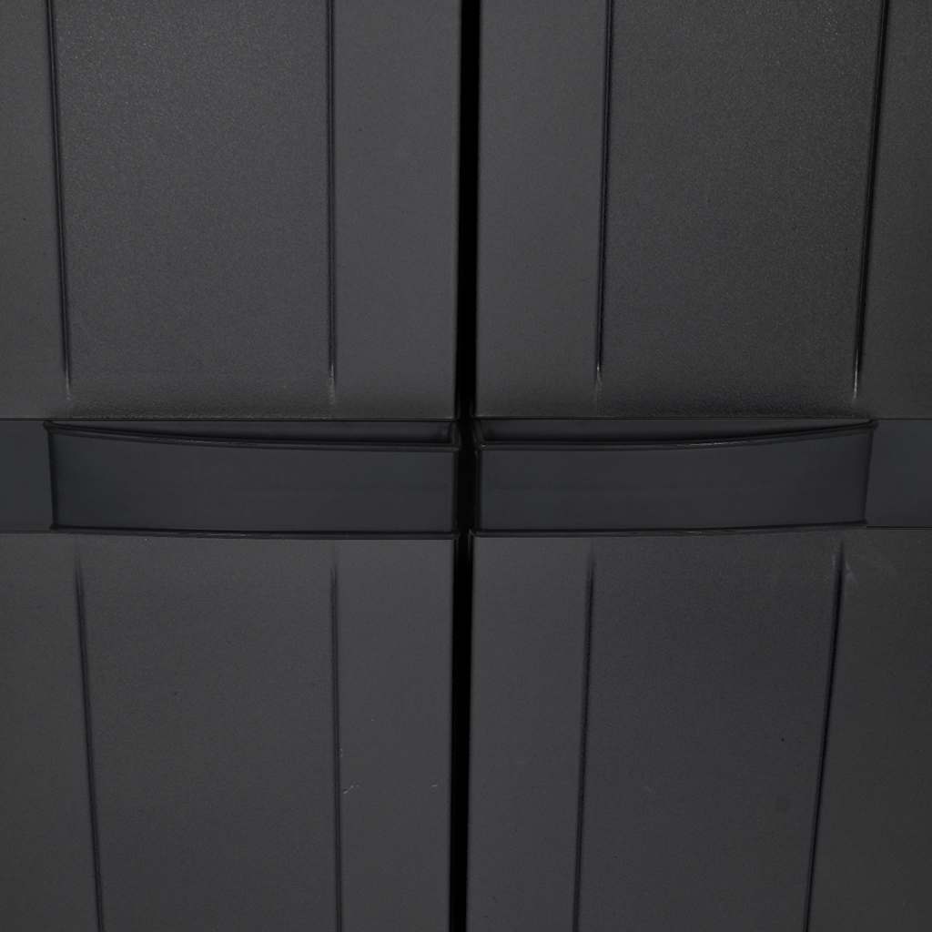 Tuinkast 65x37x165 cm polypropeen zwart is nu te koop bij PeponiXL, paradijselijk wonen!
