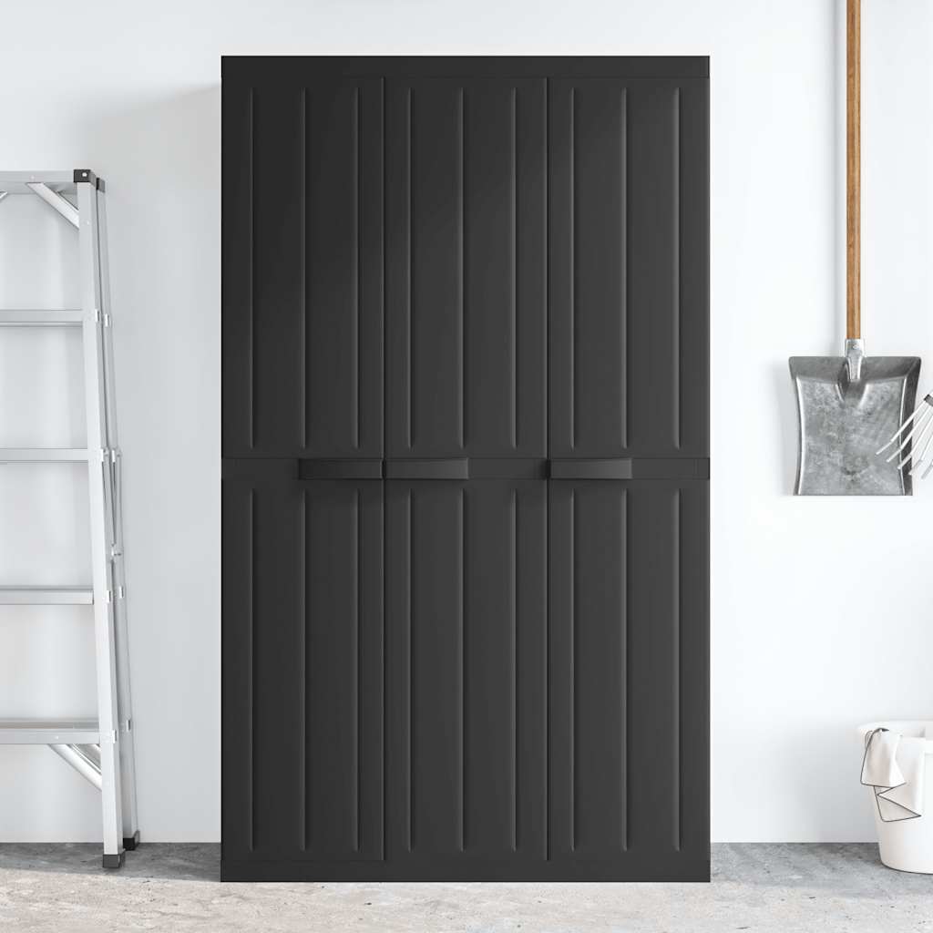 Tuinkast 97x37x165 cm polypropeen zwart is nu te koop bij PeponiXL, paradijselijk wonen!