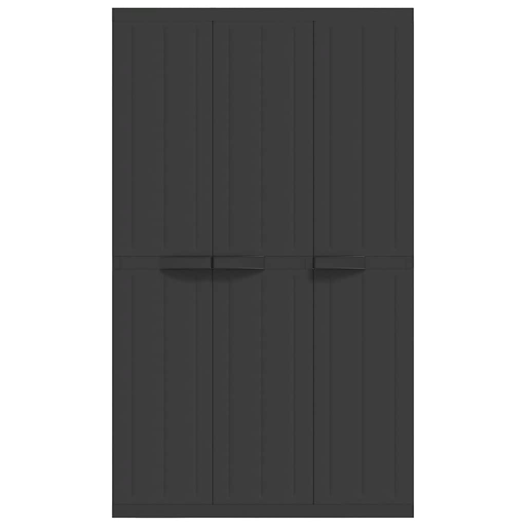 Tuinkast 97x37x165 cm polypropeen zwart is nu te koop bij PeponiXL, paradijselijk wonen!