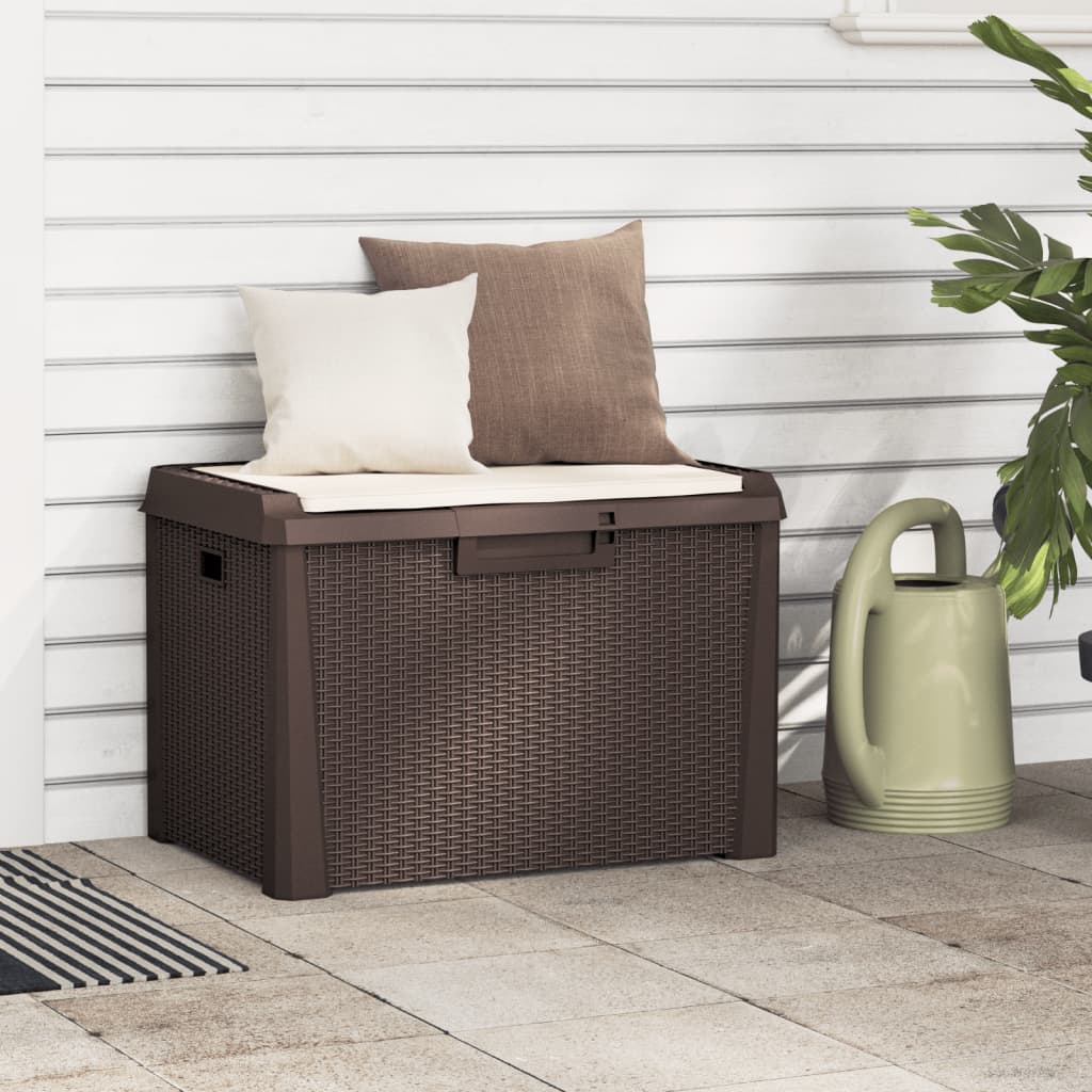 Tuinbox met zitkussen 125 L polypropeen bruin is nu te koop bij PeponiXL, paradijselijk wonen!
