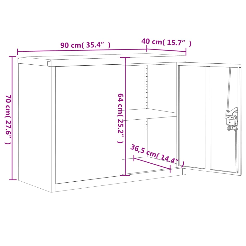 Archiefkast 90x40x70 cm staal wit is nu te koop bij PeponiXL, paradijselijk wonen!