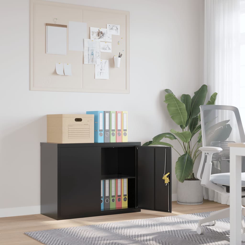 Archiefkast 90x40x70 cm staal zwart is nu te koop bij PeponiXL, paradijselijk wonen!