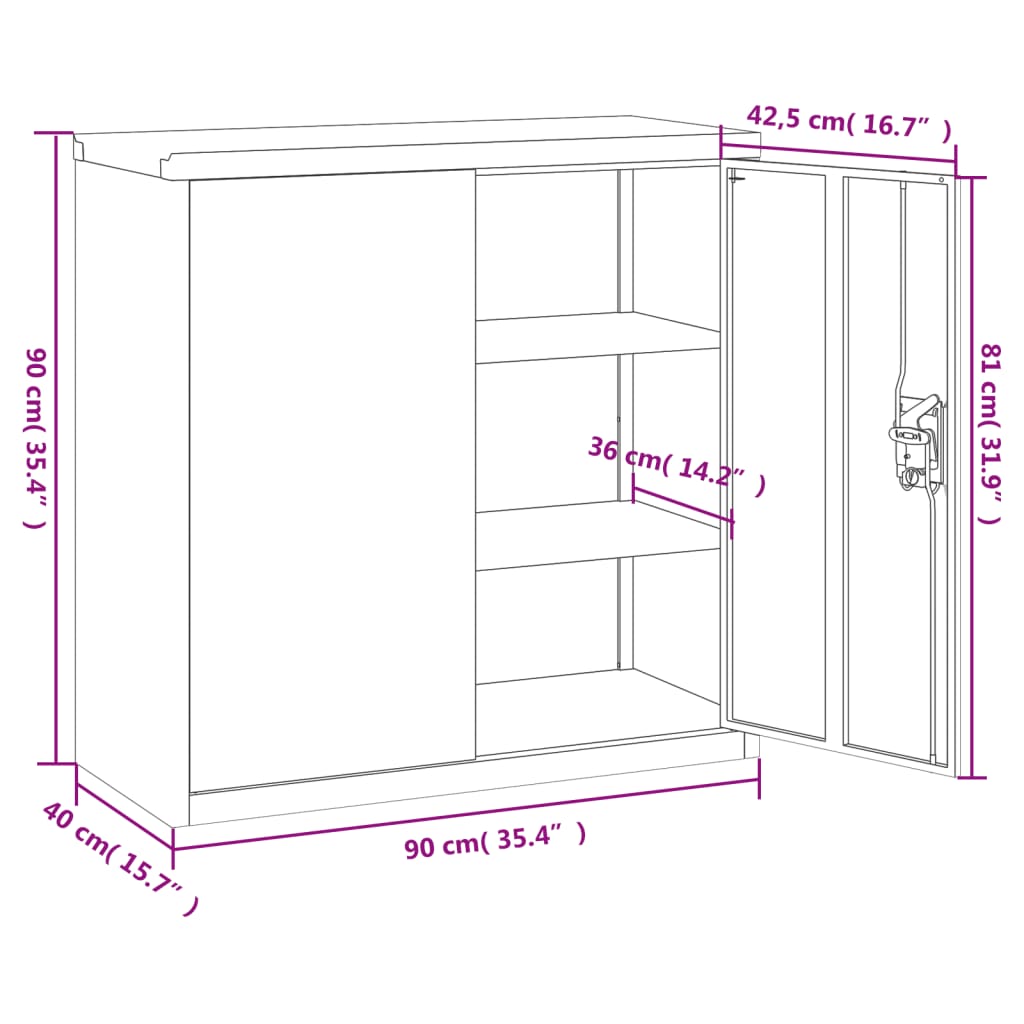 Archiefkast 90x40x90 cm staal wit is nu te koop bij PeponiXL, paradijselijk wonen!