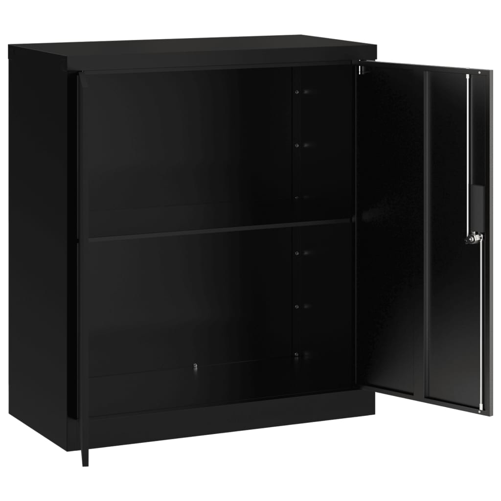 Archiefkast 79x40x90 cm staal zwart is nu te koop bij PeponiXL, paradijselijk wonen!