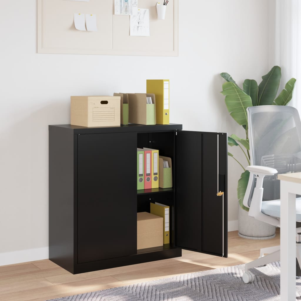 Archiefkast 79x40x90 cm staal zwart is nu te koop bij PeponiXL, paradijselijk wonen!