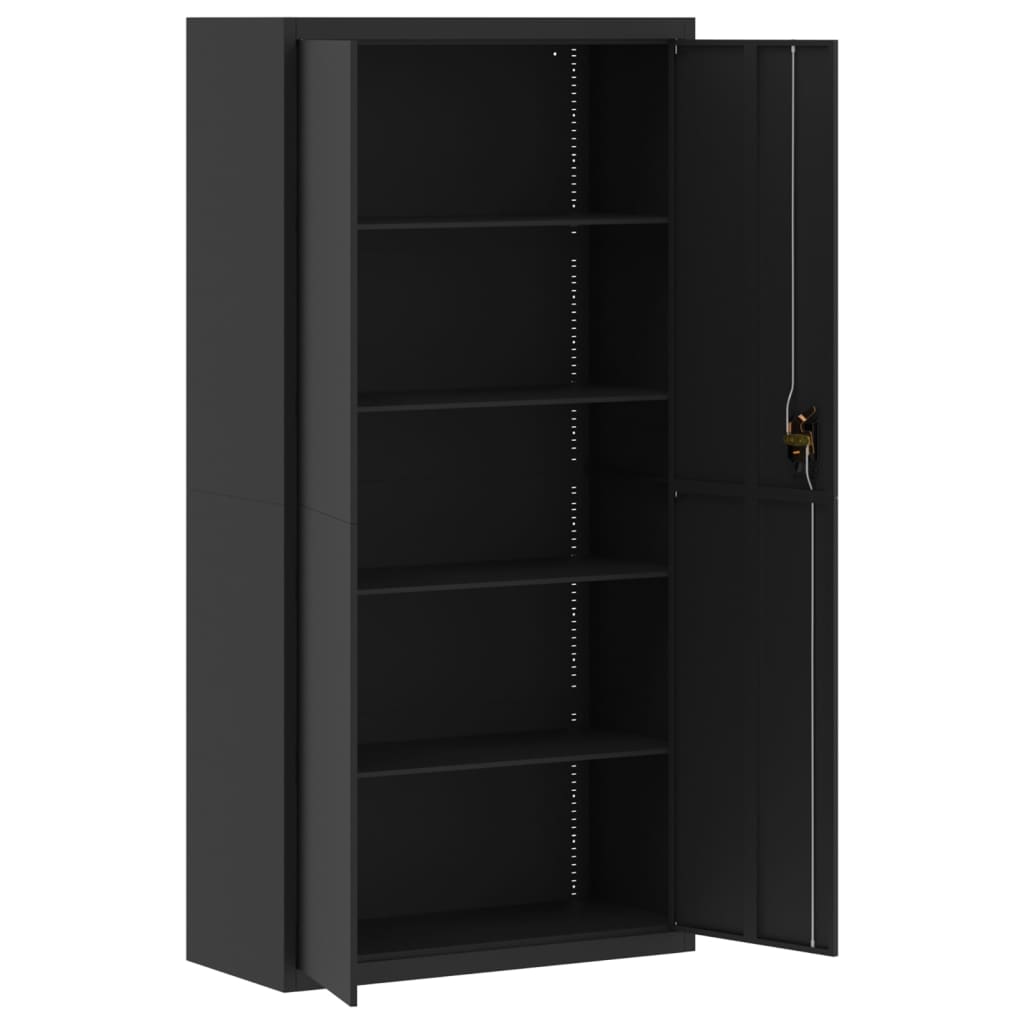 Archiefkast 90x40x180 cm staal zwart is nu te koop bij PeponiXL, paradijselijk wonen!
