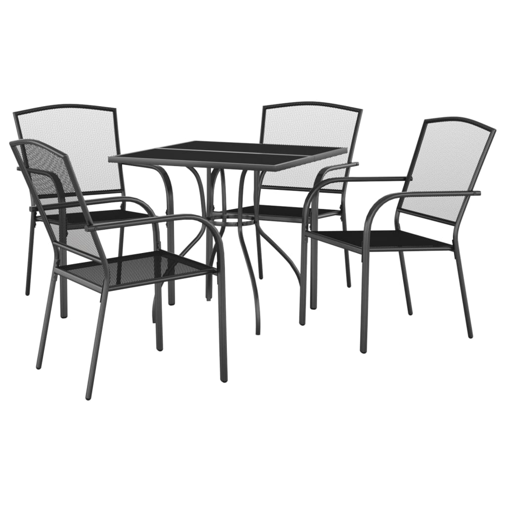 5-delige Tuinset staal antracietkleurig is nu te koop bij PeponiXL, paradijselijk wonen!